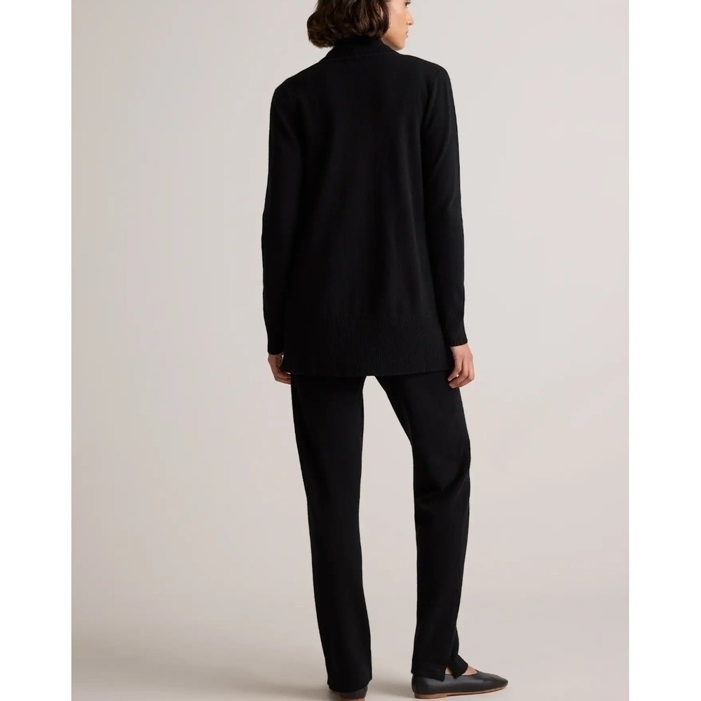 Quince S NWOT Mongolian Cashmere Open Cardigan Sweater Black Quiet Lux Minimal - Picture 7 of 12